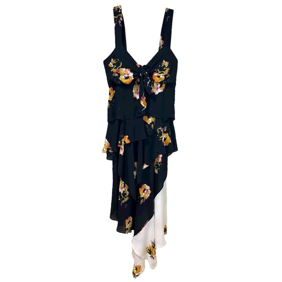 A.L.C. - Women’s ‘Natalia’ Silk Maxi Dress, Floral Mixed Print - Black, Size 4 - Picture 3 of 17